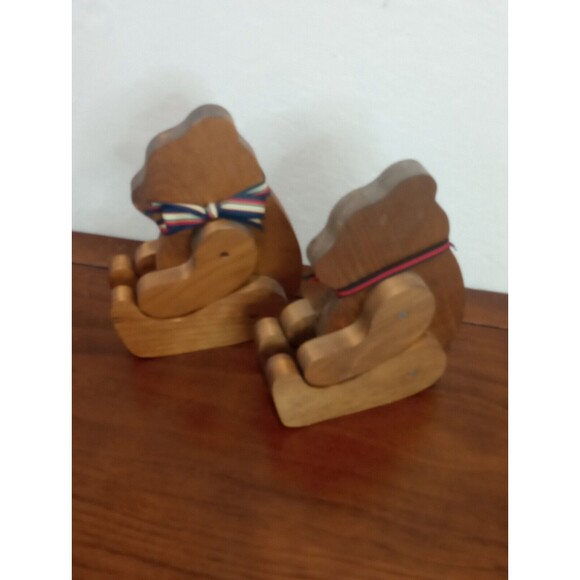 Wooden Bear Book Ends/Decorations - Picture 5 of 5